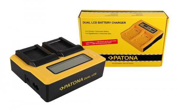 PATONA Dual LCD USB Chargeur pour Aiptek Ordro NP-170 HD Hero 084-07042L-062 AHD 2 AHD H23 CB-170