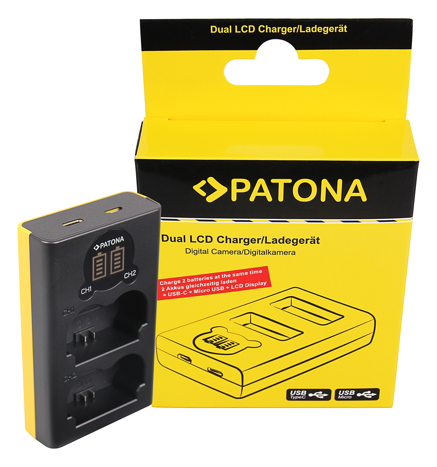2 Akku für Fuji NP-W126s Patona Platinum 1x Dual USB Ladegerät Charger LCD 