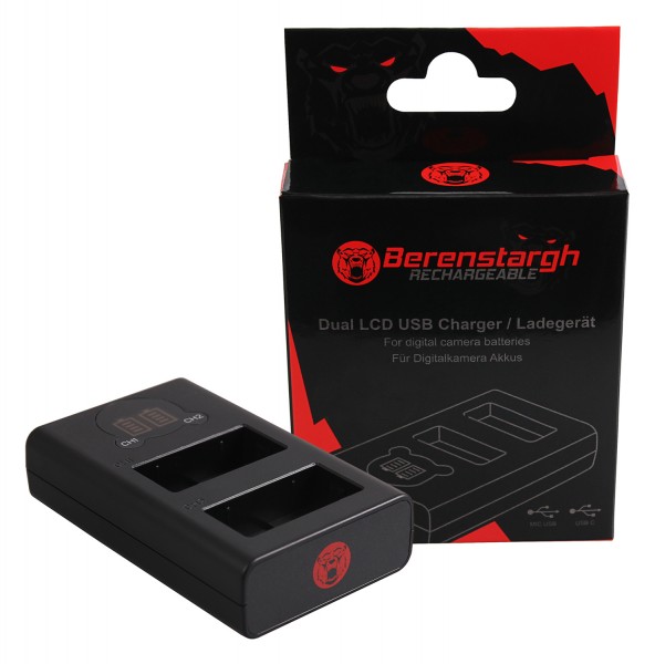 Berenstargh Dual LCD USB Ladegerät f. Panasonic DMW-BLC12 Leica V-Lux 4
