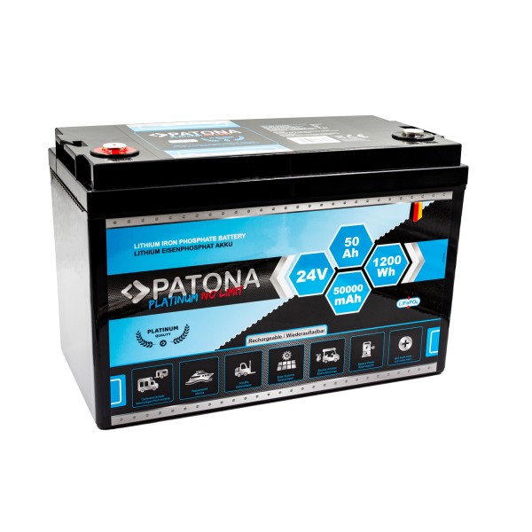 PATONA Platinum LiFePO4 Battery 24V 50Ah 1200Wh 50.000mAh