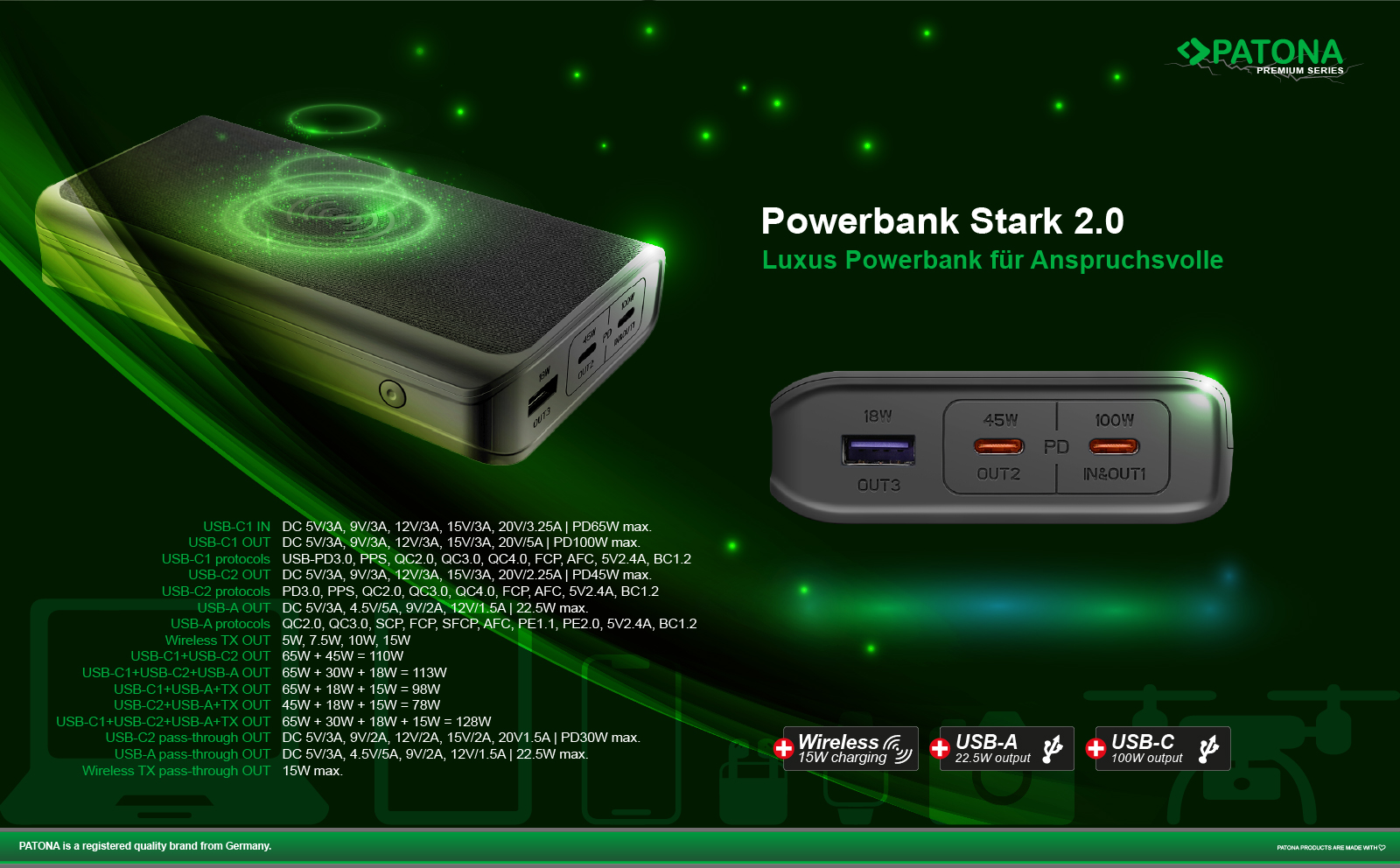 QI Powerbank 20000mah