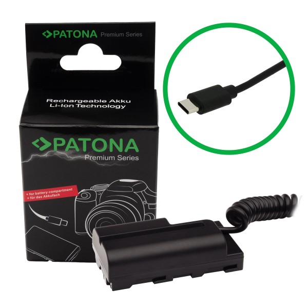 PATONA Premium USB-C Input battery adapter for Sony NP-FM50 NP-F550 NP-F750 NP-F960 NP-F970 NP-FM500 N