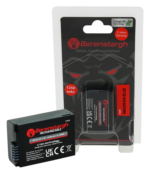 Berenstargh Battery EN-EL25 f. Nikon Z50 Z fc