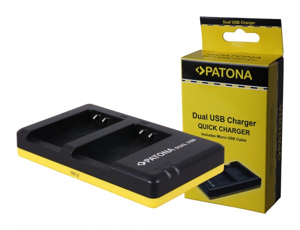 PATONA chargeur double pour Nikon EN-EL20 1 J1 J-1 V3 V-3avec câble Micro-USB