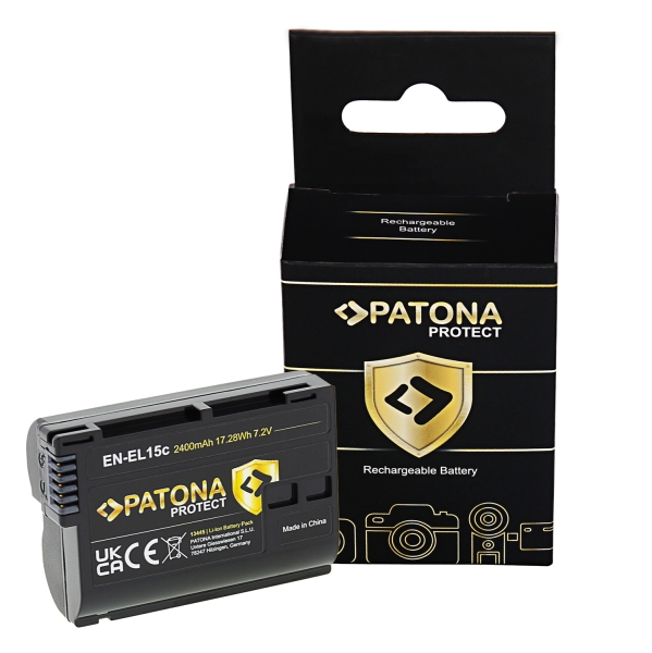 PATONA PROTECT Batterie pour Nikon Z5 Z6 Z7 Z8 D500 D800 D850 D7000 D7100 D7200 VFB12802 EN-EL15C