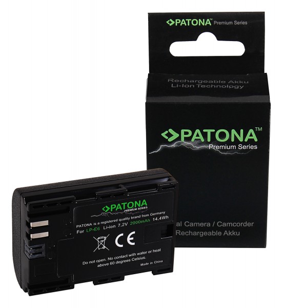 PATONA Premium Batterie pour Canon LP-E6 EOS 5D 5DS 60D 60Da 6D 7D Mark II EOS70D EOS-70D