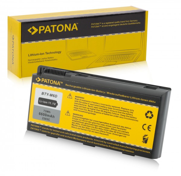 PATONA Batterie pour Medion E6603 Erazer X6811 X6813 X6817 X6819 X6821 X7813 X7815