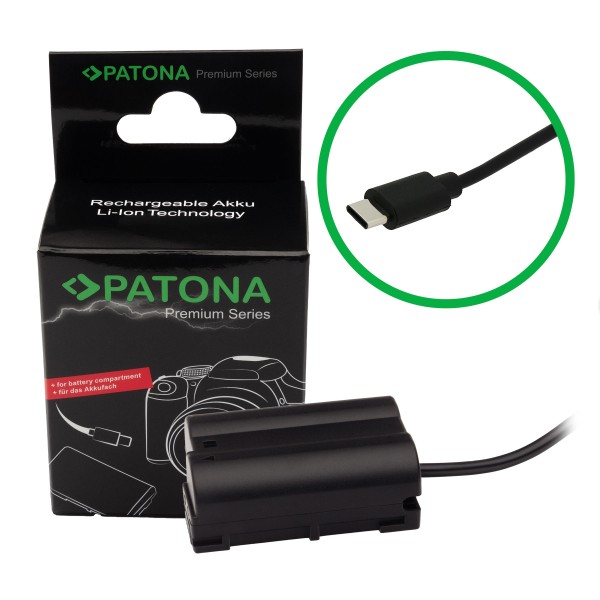 PATONA Premium USB-C Input Akku-Adapter für Nikon Z5 Z6 Z7 D500 D800 D850 D7000 D7100 D7200 VFB12802