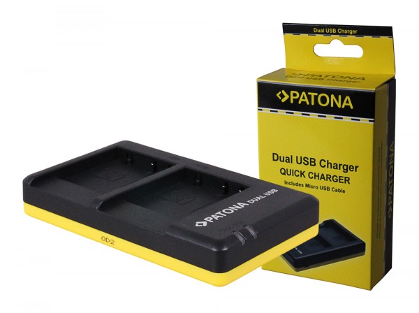 PATONA chargeur double pour Panasonic DMW-BCG10 Lumix DMCFP8 DMC-FP8 DMCFP8A DMC-FP8Aavec câble Micro-USB