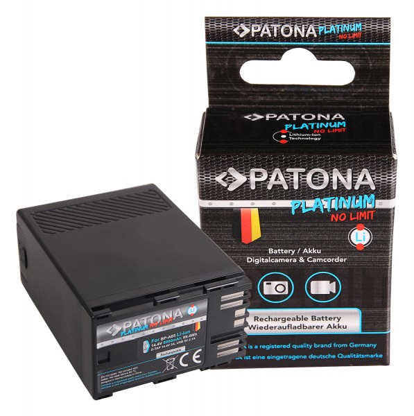 PATONA Platinum Batterie pour Canon BP-A65 A60 A30 EOS C200 C300 Mark II XF705 D-Tap USB-Output