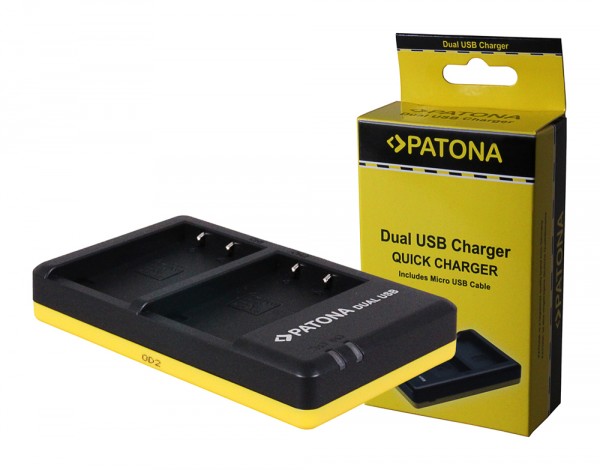 PATONA Dual Quick-Charger f.Olympus BLS5 incl. Micro-USB cabel