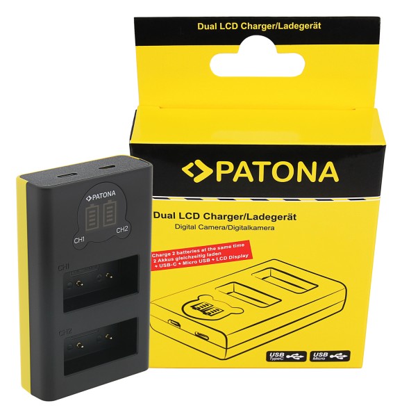 PATONA Dual LCD USB Chargeur pour Fuji NP-W126 HS30 EXR HS30EXR HS-30EXR HS33 EXR HS33EXR HS-33EXR XPro 1 X-Pro 1