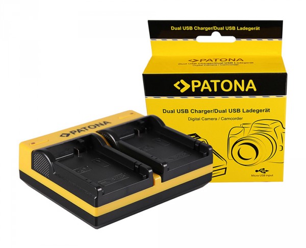 PATONA Dual charger f. Canon LP-E8 EOS 550D 600D 650D 700D with micro USB cable