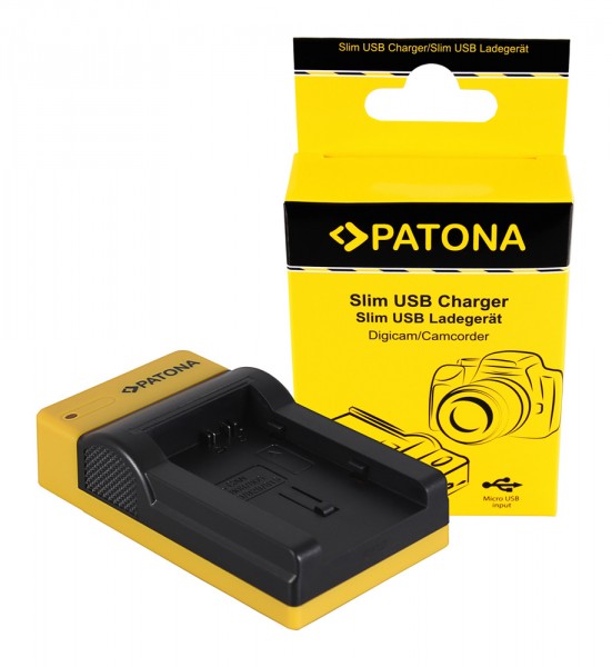 PATONA Slim micro-USB Charger f. Canon BP-808 FSxx FS10 FS-10 FS100 FS-100 FS11 FS-11 BP-808 HF