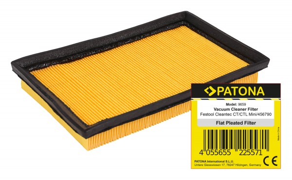 PATONA flat pleated filter f. Festool Cleantec CT CTL Mini 456790