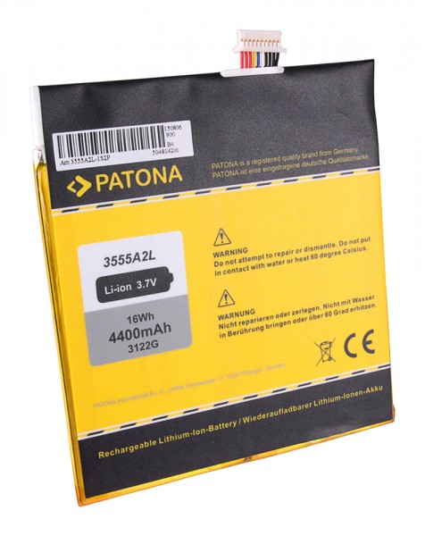 PATONA Battery f. Amazon Kindle Fire, D01400 3555A2L, DR-A013, E3GU111L2002, GB-S02-3555A2-0200, QP01