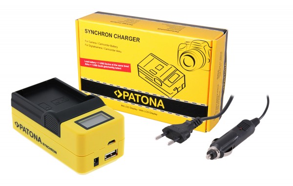 PATONA Dual LCD USB Charger for Olympus OM-1 BLX-1