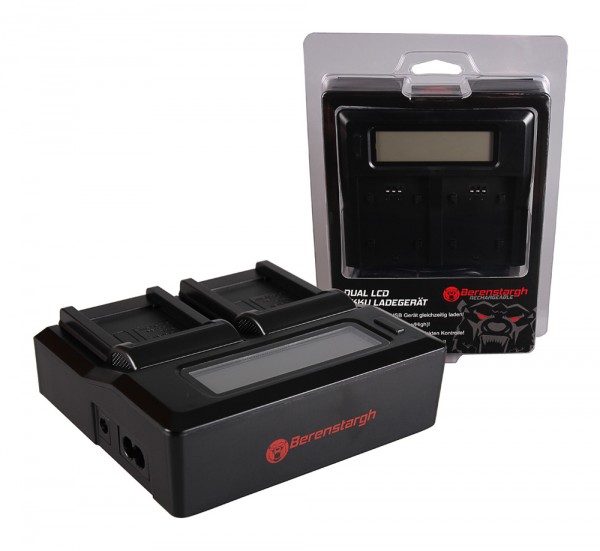 BERENSTARGH Dual LCD USB Charger f. Canon SLB-10A Ixus 85 IS SLB-10A IXY DIGITAL 25 IS SLB-10A