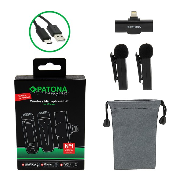 PATONA Premium Ansteck-Lavalier-Mikrofone für Apple iPhone und iPad