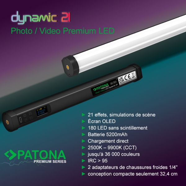 PATONA Premium LED RGB Tube lumière photo/vidéo