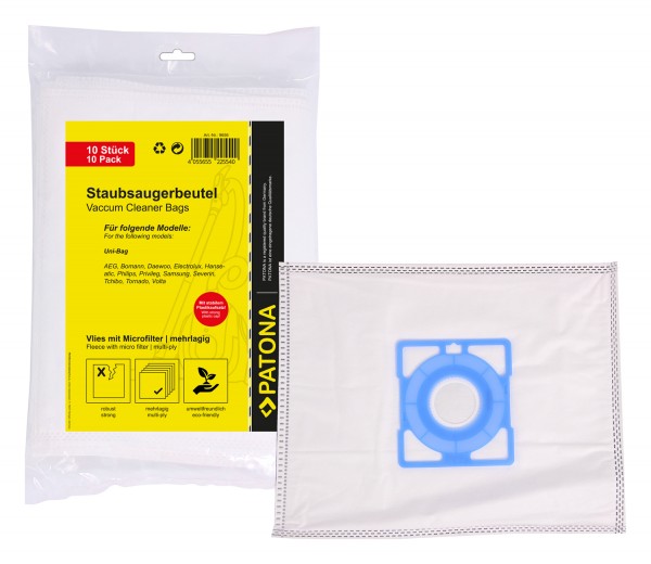 PATONA 10 vacuum cleaner bag multi layer fleece incl. Microfilter f. AEG S-BAG GR.205