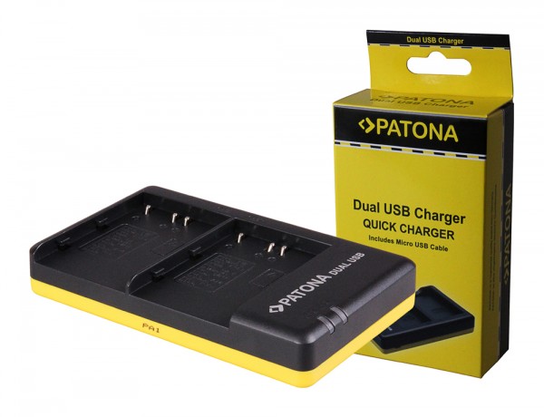 PATONA chargeur double pour Konica Minolta EN-EL3E Dynax 5D 7D EN-EL3E Minolta Dimage A1 A2avec câble Micro-USB