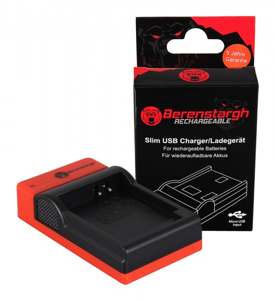 Berenstargh Slim micro-USB Charger f. Canon NB-13L PowerShot G5 X G5X G7 X G7 X Mark II G7X G9 X G9X