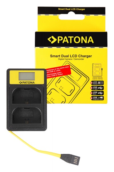 PATONA Smart Dual LCD USB Charger f. Canon LP-E6 EOS 5D 60D 60Da 6D 7D EOS70D EOS-70D LP-E6 Mark II