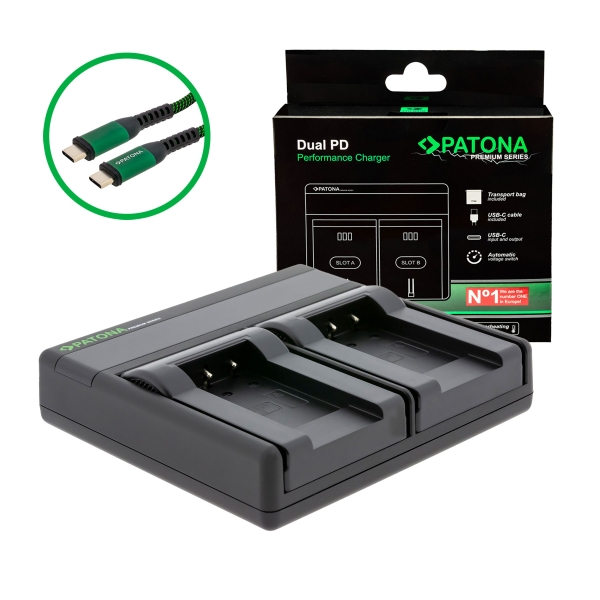 PATONA Premium Dual PD charger for Sanyo DB-L90 USB-C Input/Output