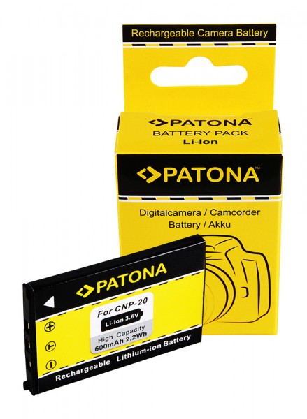 PATONA Batterie pour Casio NP-20 Exilim EXM1 EX-M1 EXM2 EX-M2 EXM20 EX-M20 EXS1