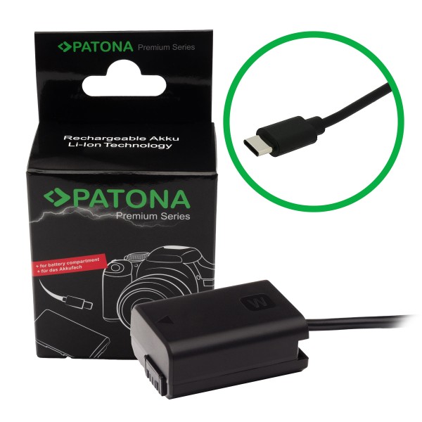 PATONA Premium USB-C Input Adaptateur de batterie pour Sony NP-FW50 NEX-3 NEX.3C NEX-5