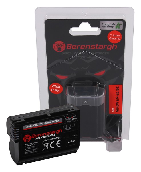 Berenstargh Battery EN-EL15C for Nikon Z5 Z6 Z7 D500 D800 D850 D7000 D7100 D7200 VFB12802