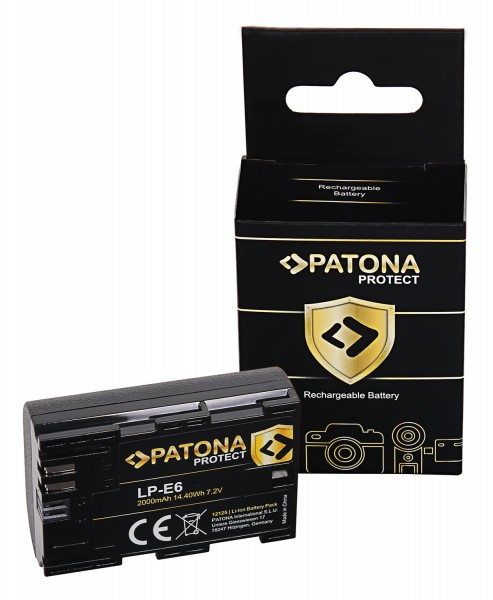 PATONA PROTECT Batterie pour Canon LP-E6 LPE6 EOS R EOS 60D 70D 5D 6D 7D Mark III