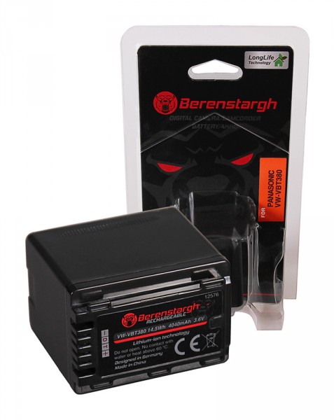 BERENSTARGH Battery f. Panasonic VW-VBT380 HC V110 V120 V160 V210 V250EB V270 V380
