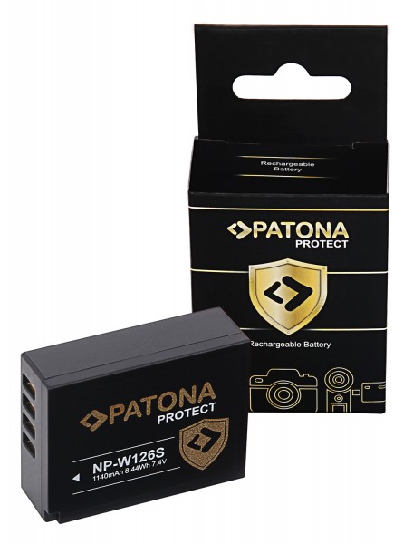 PATONA PROTECT Battery f. Fuji X-T3 VPB-XT3 NP-W126S HS33 EXR Fujifilm Finepix -Pro 1 HS30