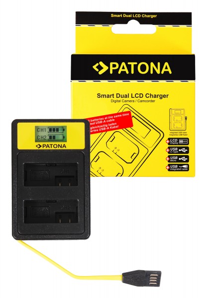 PATONA Smart Dual LCD USB Charger f. Canon LP-E8 550D 600D 650D 700D