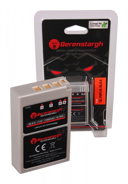 Berenstargh Batterie pour Olympus PS-BLS-5 PEN EP3 E-P3 EPL2 E-PL2 EPL3 E-PL3 EPM1 E-PM1m