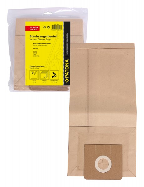 PATONA 10 vacuum paper cleaner bag multilayered f. Kärcher NT351 ECO 2000E 6.904-72