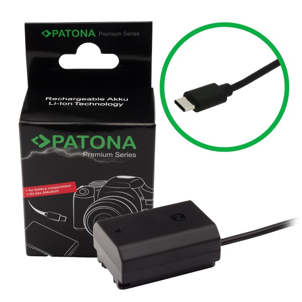 PATONA Premium USB-C Input Akku-Adapter für Sony NP-FZ100 A7 III A7M3 Alpha 7 III A7 R III A7RM3 Alp