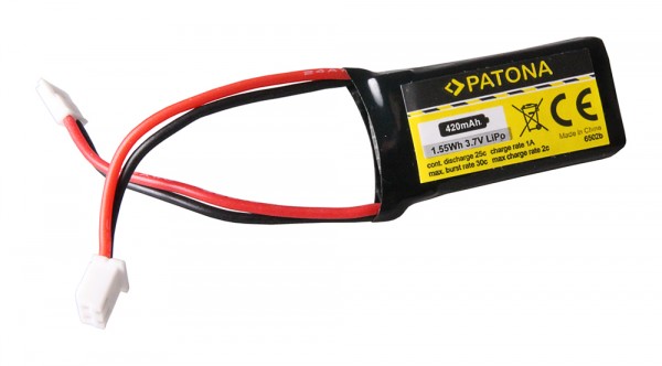 PATONA RC Battery 3,7V 420mAh Walkera Li-Polymer für Hubsan X4, Galaxy Visitor, Wal