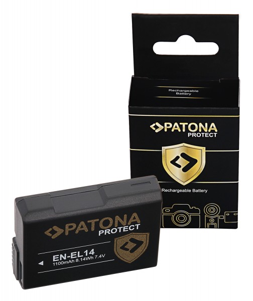 PATONA PROTECT Batterie complètement décodé pour Nikon EN-EL14 Coolpix P7800 P7700 P7000 D5300