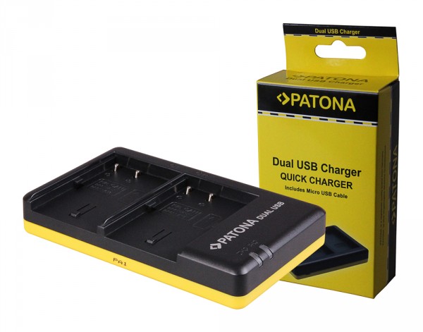 PATONA chargeur double pour Canon BP-511 EOS 10D 20D 20Da 300D 40D 650 CMV500 D30 MV-30avec câble Micro-USB