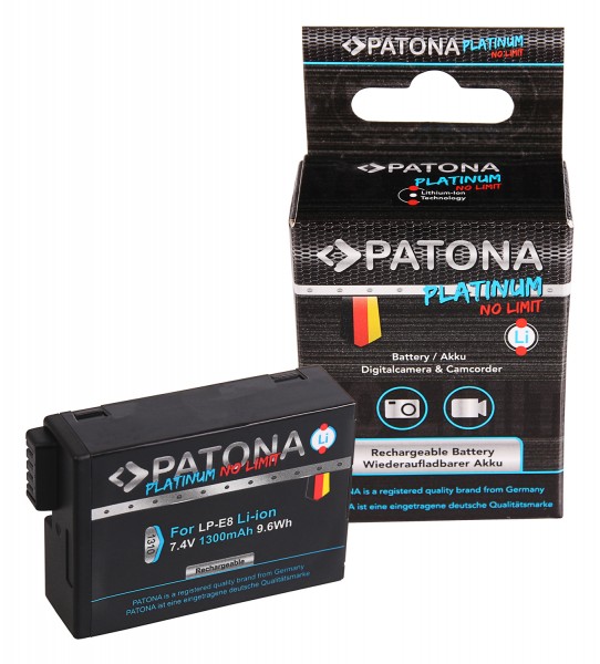 PATONA Platinum Battery f. Canon LP-E8 LP-E8+ EOS 550D, 600D 650D 700D