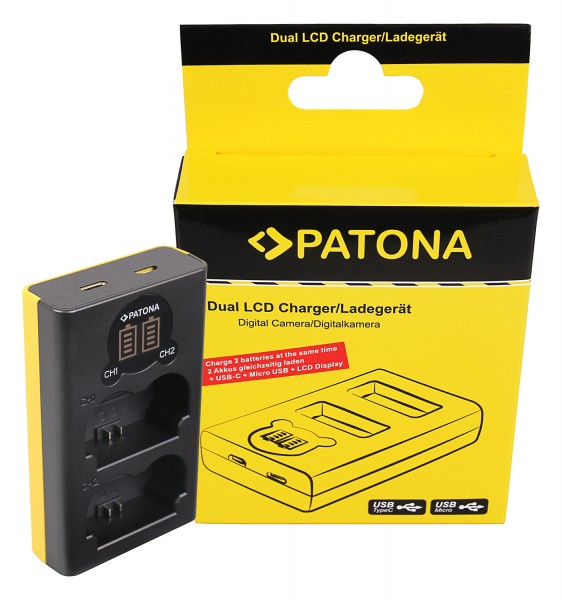 PATONA Dual LCD USB Ladegerät f. Fuji NP-W235 Fujifilm X-T4 XT4