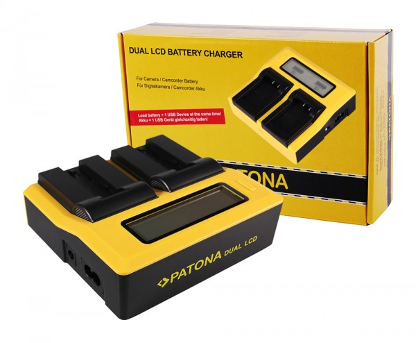 PATONA Dual LCD USB Chargeur pour Konica Minolta Samsung NP-700 SLB-0637 DB-L30A Dimage DGX50K