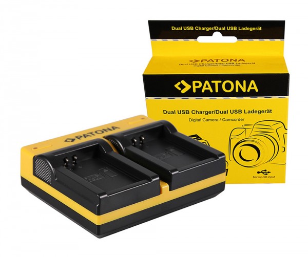 PATONA Dual Ladegerät f. Canon LP-E12 EOS M inkl. Micro-USB Kabel