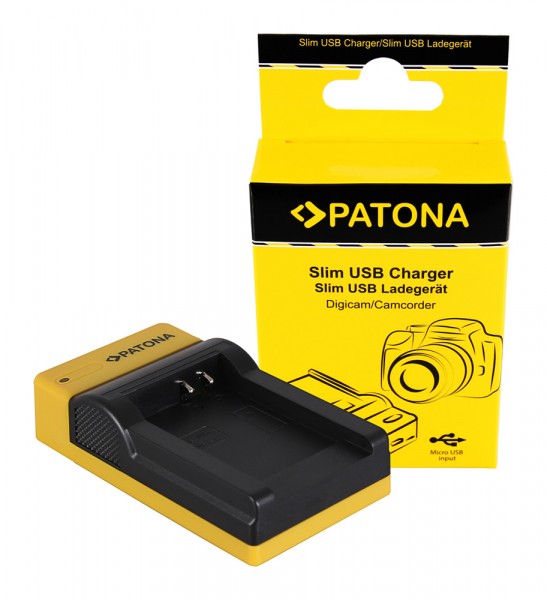 PATONA Slim micro-USB Charger f. Nikon EN-EL12, Coolpix AW100, AW1100, S6300, S8000, S9500