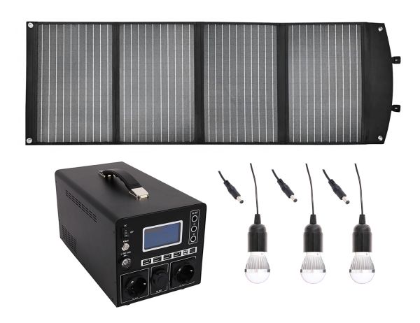 Set power station + solar panel 333Wh 300W/230V USB5V/3A USB-C/PD18W 100W solar panel foldable