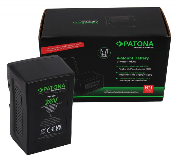 PATONA Premium Battery V-Mount 26V 302Wh f. LED Lamps and Video Cameras