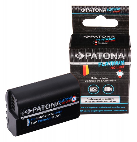 PATONA Comfort Batterie pour Panasonic DMW-BLK22 DC-S5 G9 GH5 GH5S GH6
